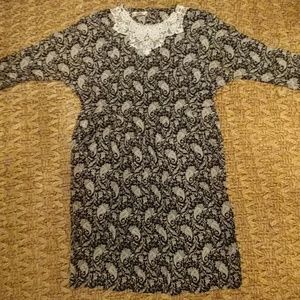 Plus Size Vintage lace collar dress